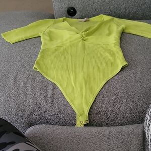 Love Tree Neon Green Womens Bodysuit